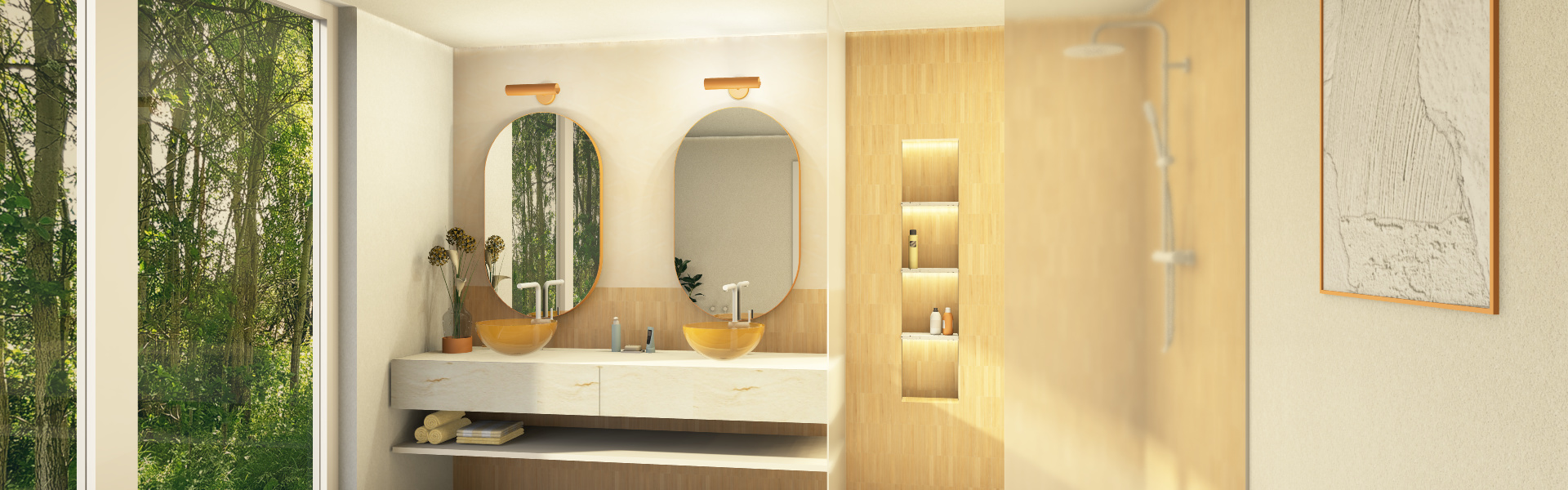 Badezimmer 3D-Visualisierung mit Palette CAD