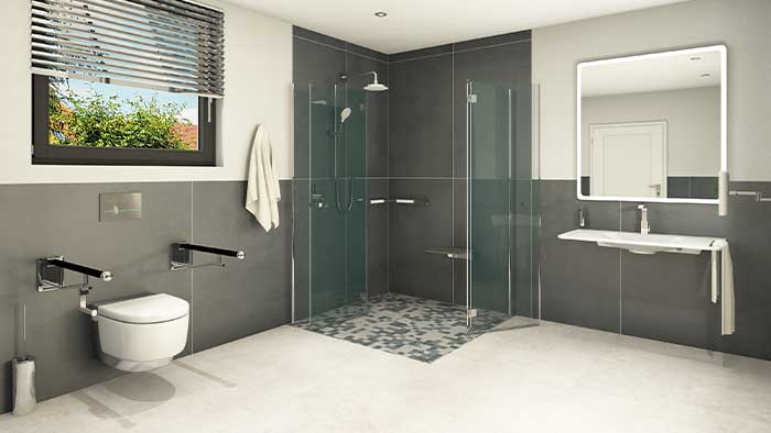 Rendering barrierefreie Badplanung mit Palette CAD