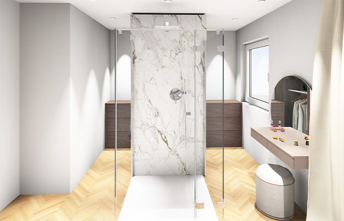 Visualisierung eines Zimmers mit Dusche im Raum von KYM Innenarchitektur und Schreinerei
