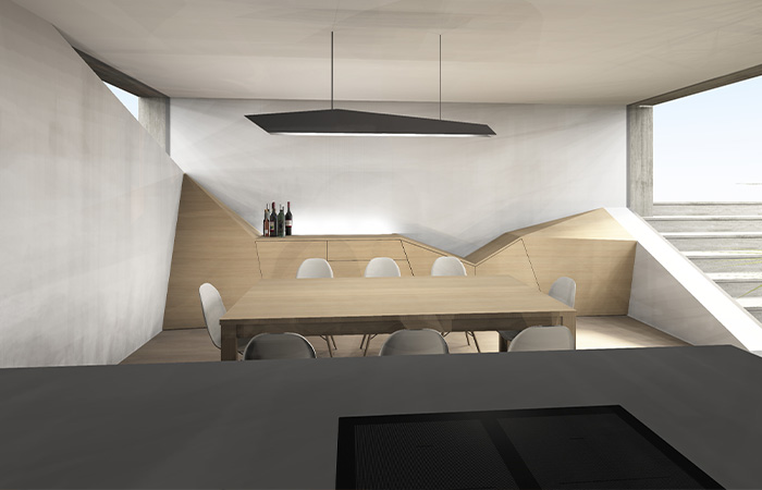 Visualisierung einer komplexen Schrankkonstruktion der Tischlerei Elsenwenger